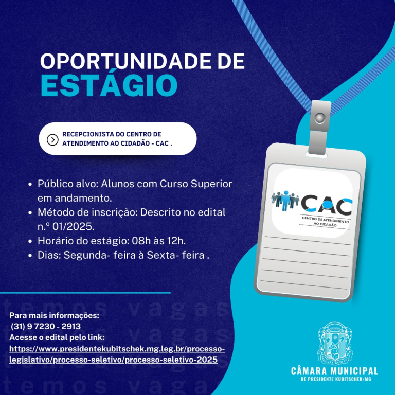 OPORTUNIDADE DE ESTÁGIO